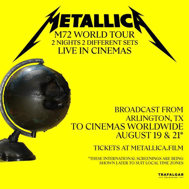 8/19 & 8/21開催のメタリカ『M72 WORLD TOUR LIVE FROM ARLINGTON, TX 